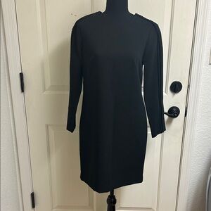 Banana Republic black dress with detailed sleeves, Size 0, Excellent Condition